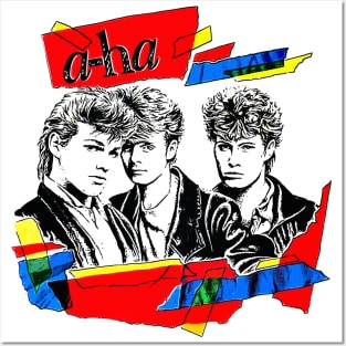a-ha / アーハ メンバー サイン有・印刷 販促非売品ポスター